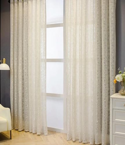 Cortinas de tul blanco transparentes para comedor y salones modernos 3