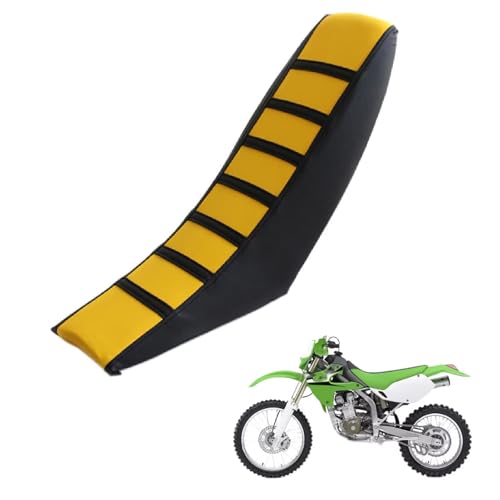 generisch sitzbankbezug Motorrad kompatibel mit Kawasaki KLX 300R 1996-Present,Sonnenschutz und Anti-Rutsch,Motorradzubehörsitzbankbezug Motorrad (Black Yellow)