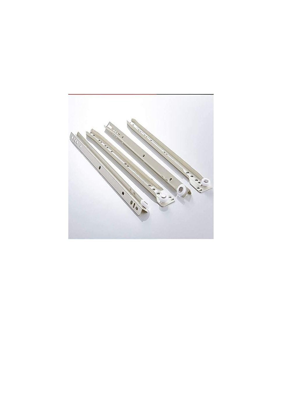 Cabinet Rails Drawer Track Slides For Computer Table Clothing Cabinets With Wheels White Color (14 Inch)