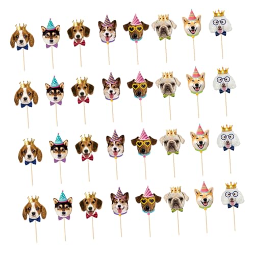 GLEAVI 56stücke Hund Geburtstagsdekoration mit Tortenaufsatz für Welpenparty Cupcake-Topper mit Hundemotiven Partyzubehör für Haustiergeburtstag Dekoration für Hundegeburtstag
