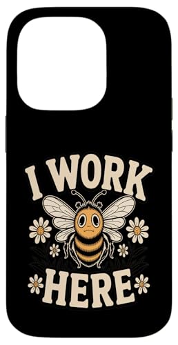 I Work Here Bee Workplace ���[���A ���p �X�}�z�P�[�X iPhone 14 Pro �p