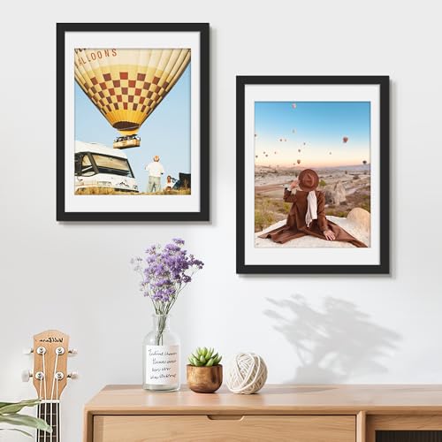 Picrit 18x24 Black Poster Frame 7 Pack, Display Pictures 16 x 20 Picture with Mat or 18 x 24 without Mat for Horizontal or Vertical Wall Mounting, Wall Gallery Photo Frames