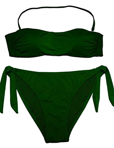 EONAR - Parte superior de bikini ajustable para mujer Verde Ejercito Verde 38-40
