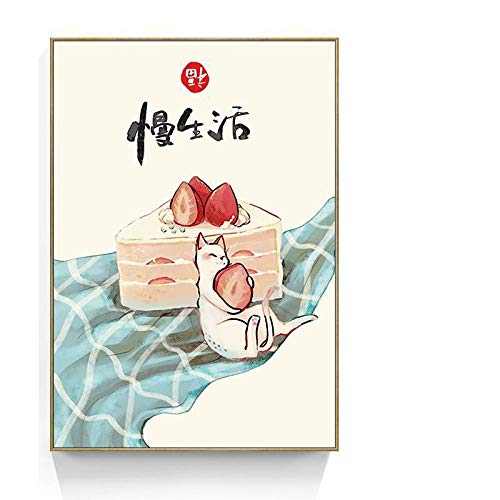 Toile imprimée chat style japonais haute définition 35x50 cm décoration murale orientale E