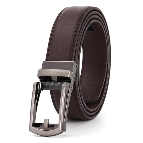 Men's Belt With Alloy Automatic Buckle - Fake Pin Buckle Ratchet Design For Durable & Easy Wear