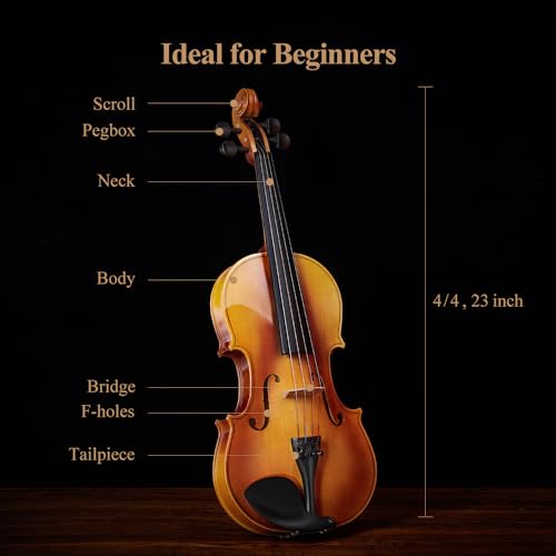 image for Eastar 4/4 Violin Set Full Size Fiddle Solidwood for Adults with Hard 