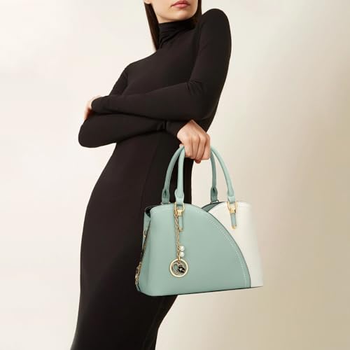 Image of KKXIU Triple Compartments Purses and Handbags for Women Fashion Ladies Satchel Shoulder Top Handle Bag