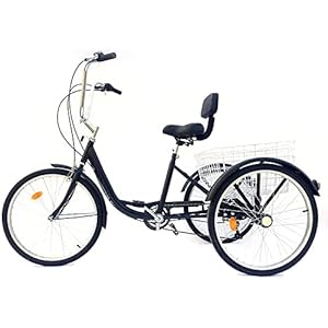 Driewieler voor volwassenen, 24 inch-trike-fiets, 6 versnellingen voor volwassenen, 3-wielige fiets voor volwassenen…