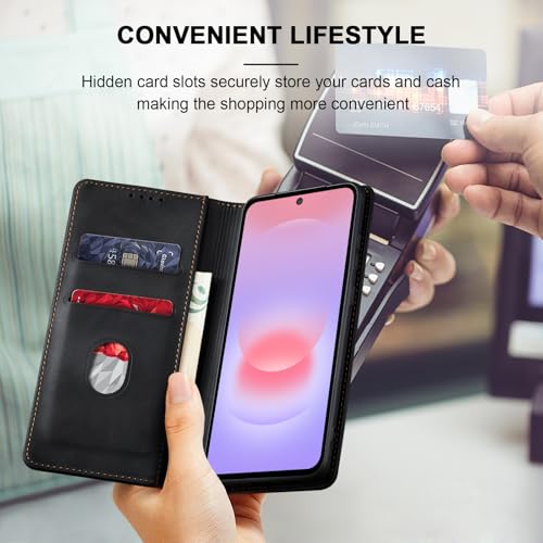 Image of Jasonyu Flip Wallet Case for Samsung Galaxy A37 5G,Black