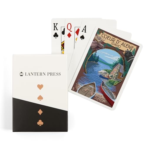 Lantern Press Coeur d'Alene, Idaho, Baraja de 52 naipes póker