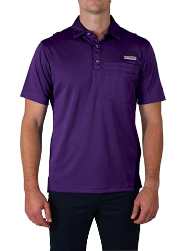 Columbia Men's Golf Flycaster Pocket Polo Shirt Omni Wick Breathable Short Sleeve