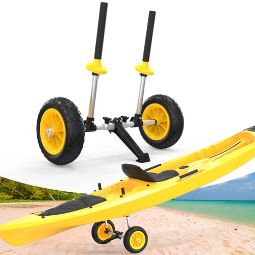 Bonnlo Kayak Trailer, Strap Free Kayak Cart with 10in Kayak