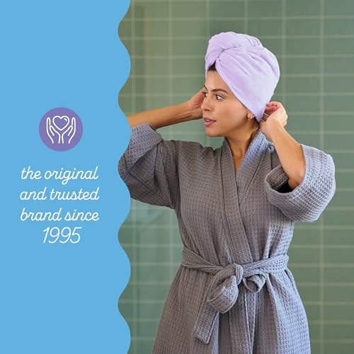 Image of Turbie Twist 2-Pack Microfiber Hair Towel for Beauty, Travel, Gifting - Hair Wrap Turban for Straight, Wavy & Curly Hair - Premium Personal Care - Lilac & Lemon