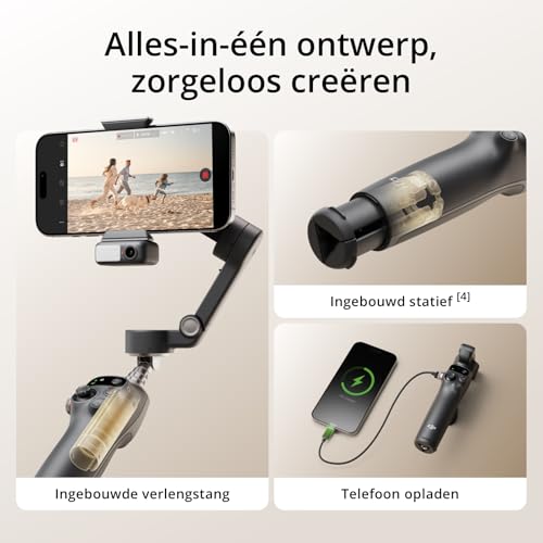 DJI Osmo Mobile 7P-gimbalstabilisator voor iPhone, Android, Native tracking, Verlichting, 3-assige telefoongimbal, Snel starten, Bewerken met één tik, Ingebouwde verlengstang en statief - Afbeelding 6