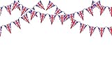 4 X 10m/33ft Union Jack Bunting Banner with 20 Triangle Fabric Flags for Olympic Games Festival Party Decorations National Celebrations