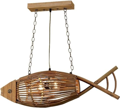 Lámpara de tejida hecha a mano con forma de carpa, luces colgantes decorativas, accesorios de iluminación colgantes Compatible with comedor campestre,para escalera de entrada