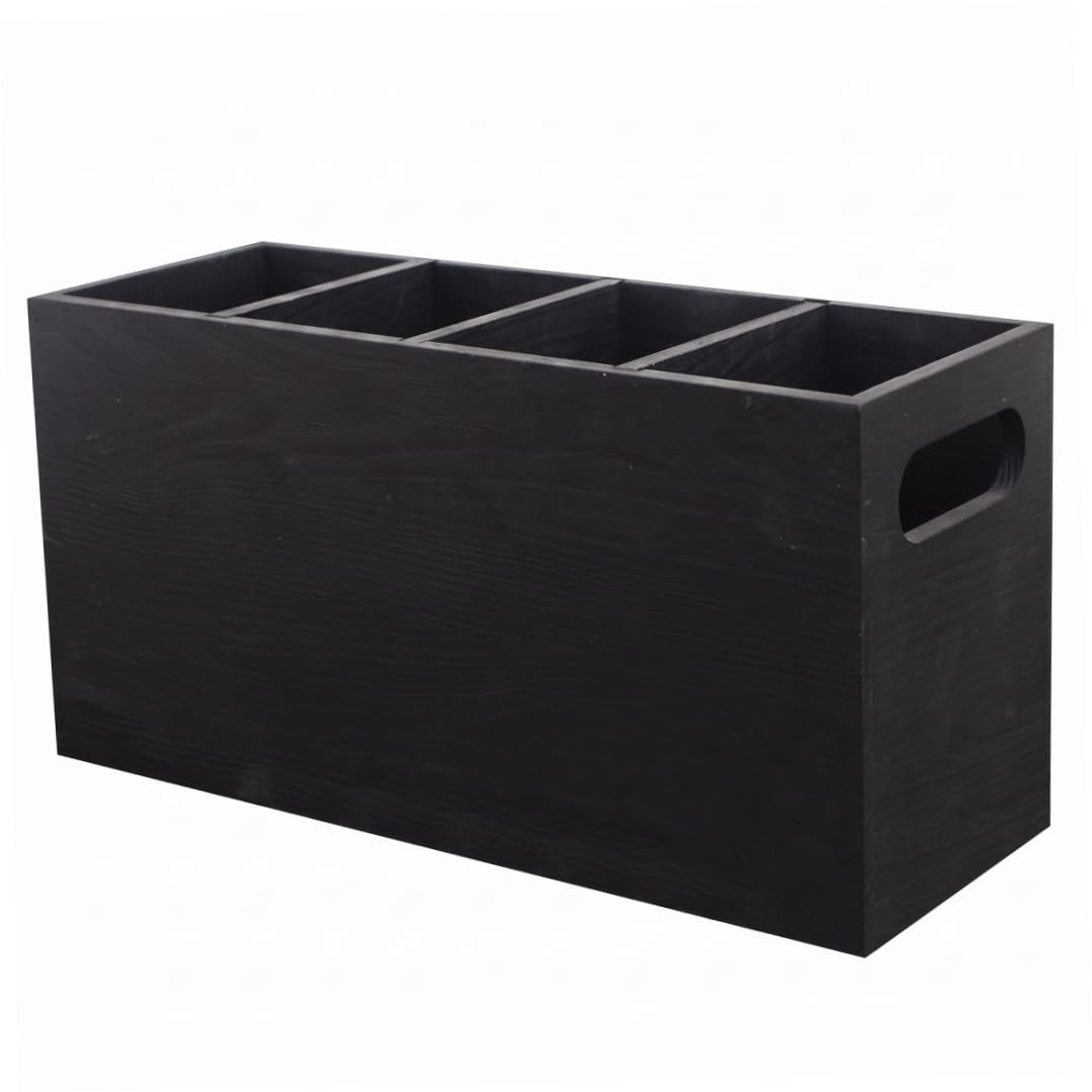 Sjfbebsy Utensil Holder, Multi-compartment Kitchen Drawer Organiser, Black