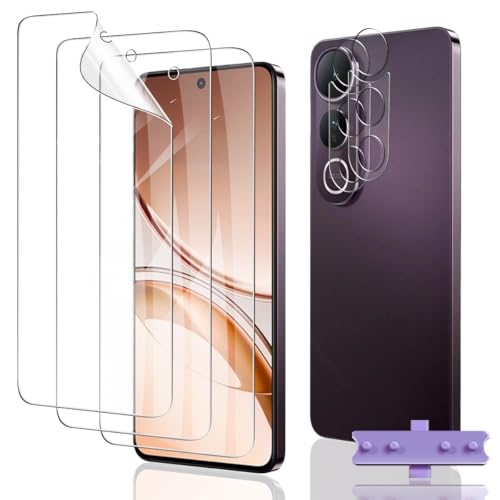 Euukzzea Protector de Pantalla para VIVO V50 Lite 4G/5G, 3 Piezas películas protectoras flexibles de TPU 2 Piezas Protector de Lente de Cámara, Anti-Arañazo, HD Anti-Arañazo