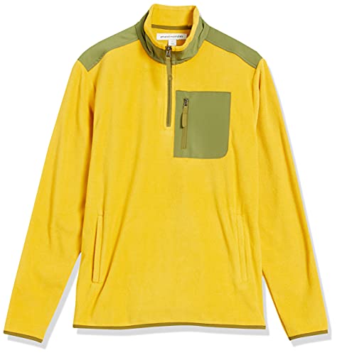 Image of Amazon Essentials Men's Insulated Fleece Jacket, Quarter-Zip Pullover for Cold Weather