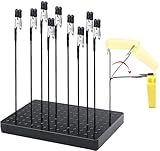 Modellbau Farben Standfuß, Modellbau Werkzeug Set, 10 Krokodilklemmen und 1 Base. Robuste und stabile Dritte Hand. Ideal für Modellbau zubehör, Airbrush zubehör, Lackierständer und Dritte Hand Löten