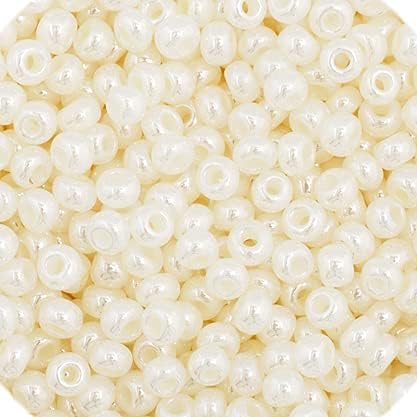 Czech Glass Seed Beads 11/0 (2.1mm Diameter) Opaque Ceylon Dyed Pearl DIY Jewelry Making Beadss - 250g Bulk Bag by Preciosa (Jablonex)