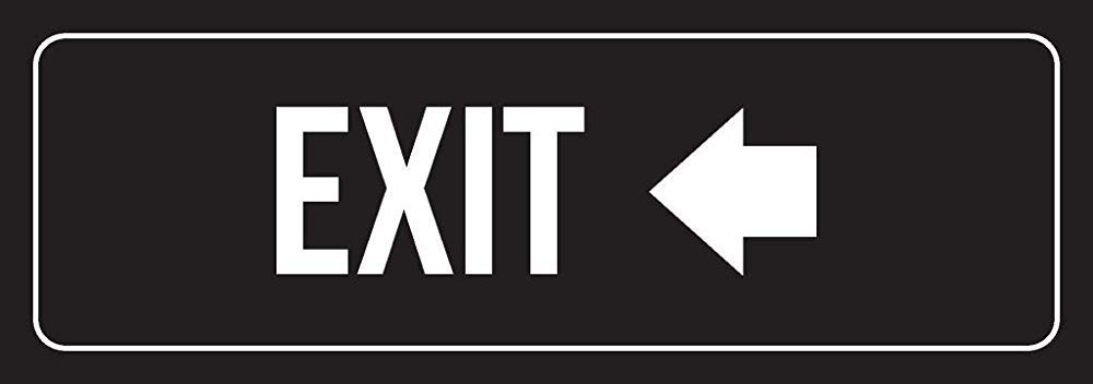 peiyeety Vintage Metal Tin Sign, Exit Left Arrow Retro Sign, Rustic Wall Decor for Home, Office, Business, Building, Man Cave, Garage, Kitchen, Farmhouse, Patio, Garden, Porch, 4 * 16 inch
