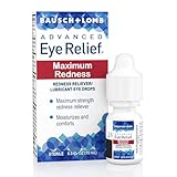 Bausch + Lomb Advanced Eye Relief, Maximum Redness Reliever and Lubricant Eye Drops, Soothes Burning & Irritated Dry Eyes, Moisturizes & Comforts, 0.5 Fl Oz (Pack of 6)