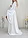 FIXRIMCH Satin Floor Length Robes for Women Lace Bride Kimono Nightgown Silk Bridesmaid Robes Wedding Party Sleepwear Dress White