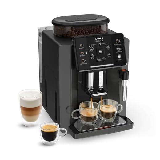 Krups Sensation Kaffeevollautomat mit Milchschaumdüse, Kaffeemaschine für Espresso, Cappuccino & Latte Macchiato, gemacht für Bohnenkaffee & Filterkaffee, bis zu 5 Kaffeegetränke und 2-Tassen-Funktion