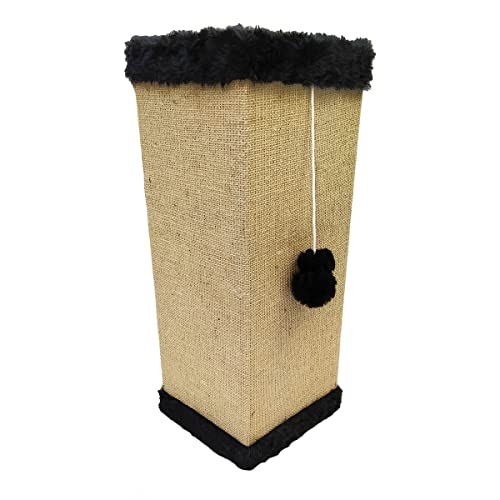Arranhador para Gatos para Sofá Preto Madeira Sofá Canto Cama Brinquedo Base Interna Parede Protetor