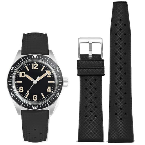 Image of FKM Rubber Watch Bands Tropical Style Quick Release Fluororubber Watch Strap 18mm 20mm 22mm Universal Soft Breathable Durable Sporty FKM Rubber Replacement Band Strap for Men Women
