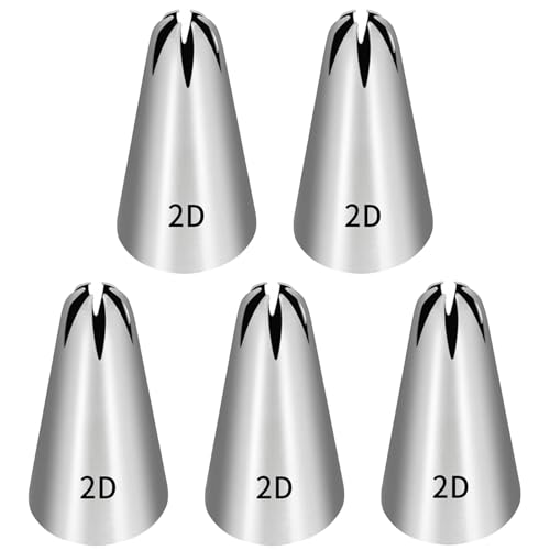 5 Pcs 2D Piping Tip,Stainless Steel