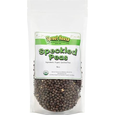The Sprout House Speckled Peas for Pea Shoots - Certified Organic - Non GMO Sprouting Seeds 1LB Cover
