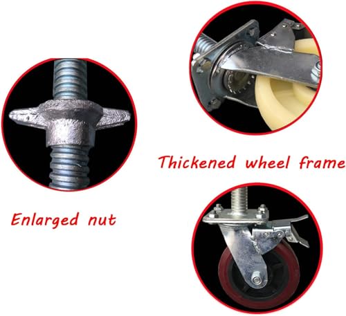 Roues d'échafaudage en polyuréthane pour stabiliser un échafaudage de chantier - 7