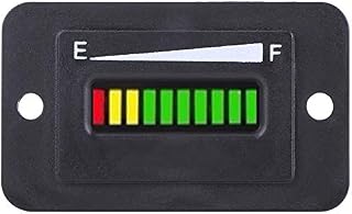 Bediffer LED Battery Indicator, LED Digital Battery Indicator Meter Gauge LED Battery Gauge Low Charge Warning for Cart 12V/24V/36V/48V (12/24V)