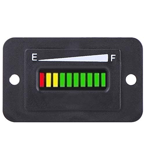 Medidor de batería con barra LED de 10 segmentos y alerta de carga baja mediante flash visual 6