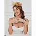 GurZinn Fascinator Hat Veil Tea Party Bridal Wedding Veil Pillbox Headband and Lace Bowknot Gloves for Women(C-Gold Hat & Gloves)