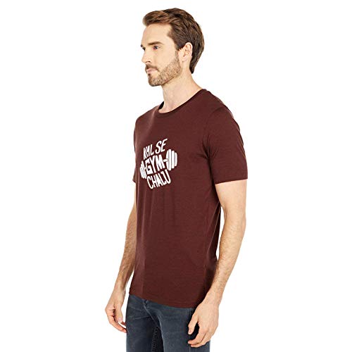 Image of T-Shirt for Men KAL SE Gym CHALU Funny Hindi Quotation, Graphic and Typography t-Shirt