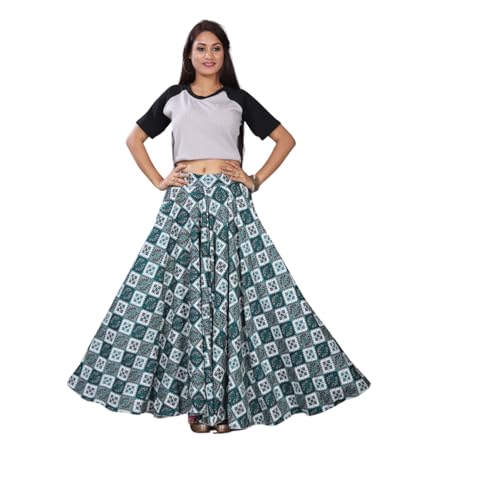 Image of JYESHTA Women's American Crepe Flared A Line Stitched Long Skirt with 12 Mtr Flare 40 in Height | Skirts for Women Long Length | Long Skirts for Girls