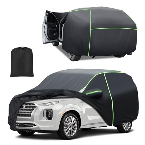 Cartist Full Car Cover Fit for Palisade 2020-2025 2026 Accessories All Weather Car Covers Outdoor for Palisade Waterproof UV Protection with Zipper & Reflective Safety Strips