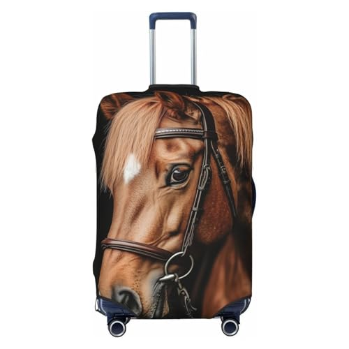 Brown Horse Elastic Travel Luggage Covers Dustproof Scratch-Resistant Suitcase Protector Fit 22-24 Inch