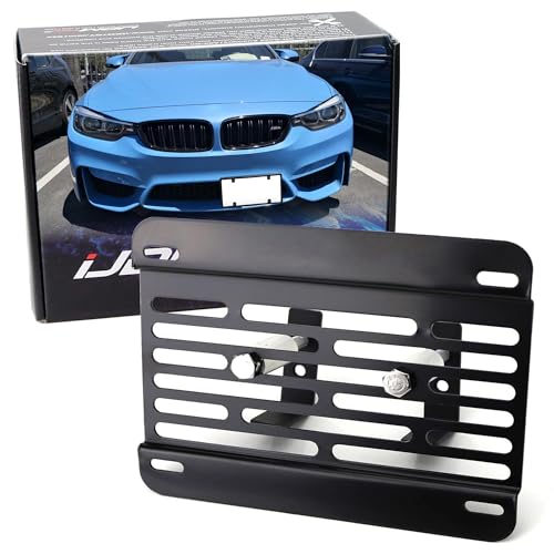 iJDMTOY No Drill Front Grille Mesh Mount License Plate Relocator Kit Compatible with BMW BMW M2 M3 M4 M5 M6 X5M X6M or 1 2 3 4 5 Series X5 X6 w/Diamond Shape Lower Bumper Grill Mesh/Insert