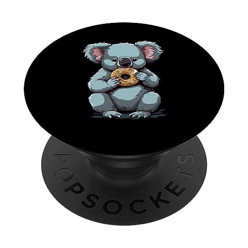 Koala Donut Lover Donut Party Outfit for Men Women kids PopSockets Swappable PopGrip, Black