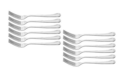 Otto Koning - Anna – Set of 12 Stainless Steel Forks, Table Forks with Mirror Polished Finish, Dinner Forks Set of 12 Pieces. Classic and Elegant Design.