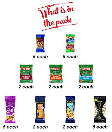 Individual Nuts Snack Packs, Trail Mix Individual Packs Bulk - 30 Packs Mix Nuts Kit - Salted Cashews, Roasted & Unsalted Almonds | Niro Assortment #TOP1