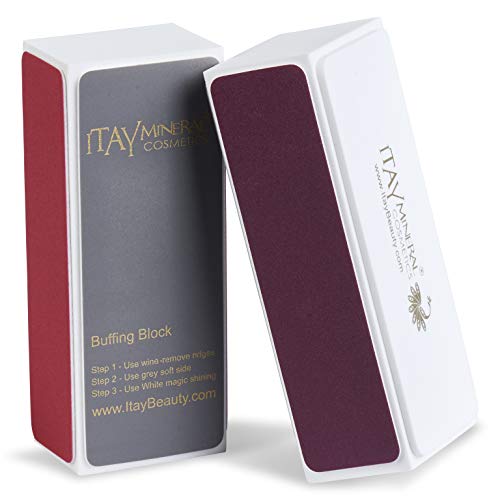 4 Way Nail Buffer Block – Mini Manicure Set – Itay Mineral Cosmetics Natural Nail Polisher With 4 Sides – File, Smooth, & Shine (1 Count)