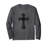 Croce cristiana dal design floreale vintage.