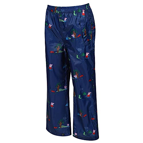 Image of Regatta Kids' Peppa Pig Waterproof Pack-It Overtrousers Blue