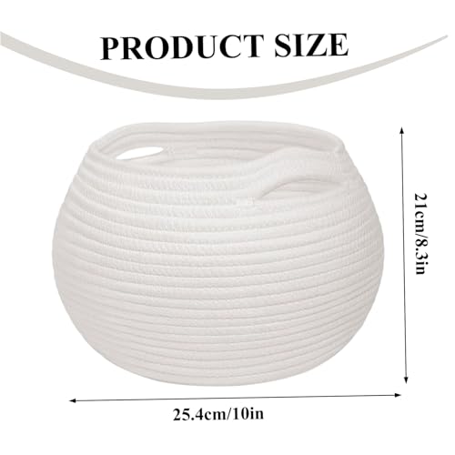 Cesta de cuerda de algodón decorativa para almacenamiento de mantas y hogar 8