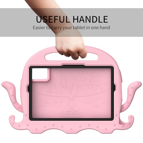 Coque Redmi Pad 2 11" 2025 angles renforcés et support rotatif rose